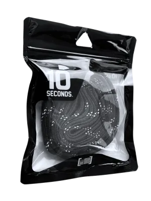 10 Seconds ® Athletic Hockey / Skate / Lacrosse Lace | Black/White