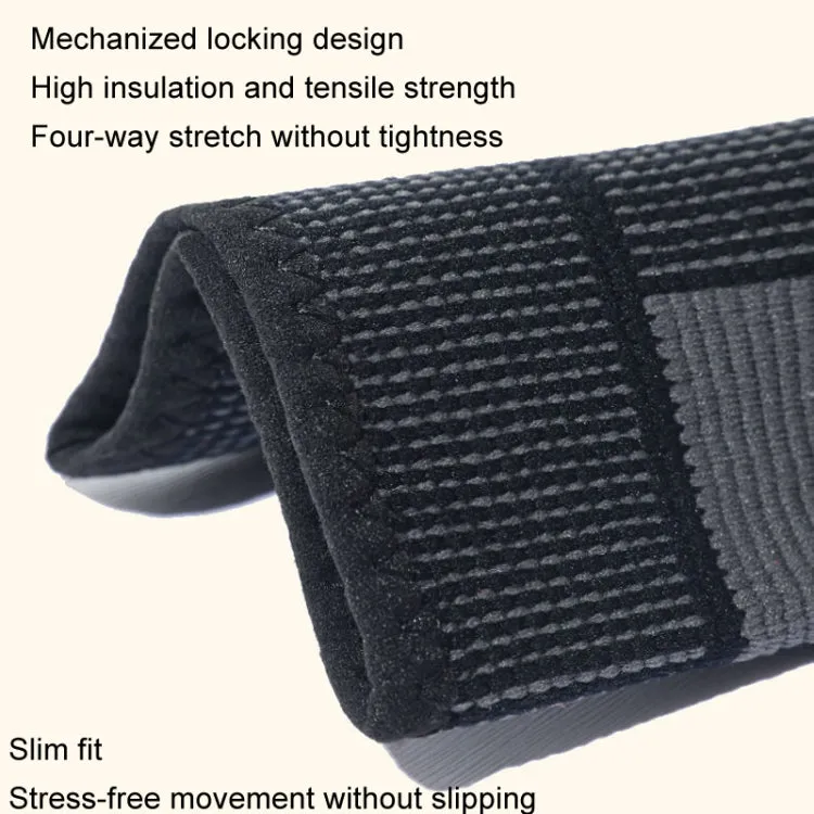 1pair Anti-Slip Compression Straps Keep Warm And Lengthen Knee Pads, Size: XL(Warm Black)