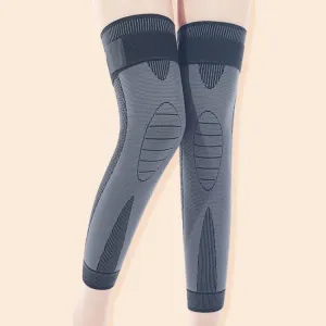 1pair Anti-Slip Compression Straps Keep Warm And Lengthen Knee Pads, Size: XL(Warm Black)