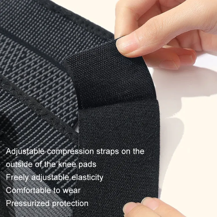 1pair Anti-Slip Compression Straps Keep Warm And Lengthen Knee Pads, Size: XL(Warm Black)