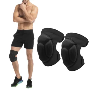 1pair HX-0211 Anti-Collision Sponge Knee Pads Volleyball Football Dance Roller Skating Protective Gear, Specification: M (Black)