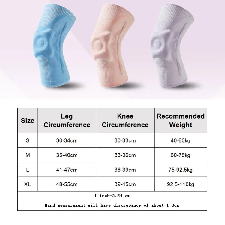 1pair Sports Knee Brace Meniscus Injury Silicone Knee Joint Protective Cover, Size: M(Light Purple)