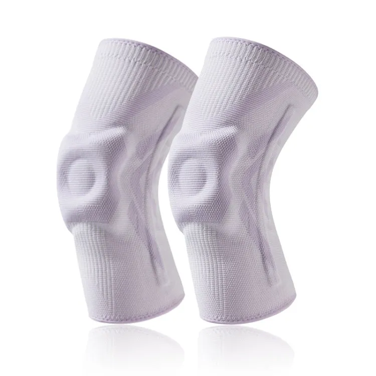 1pair Sports Knee Brace Meniscus Injury Silicone Knee Joint Protective Cover, Size: M(Light Purple)