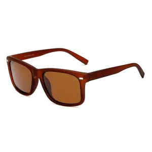 2 PCS Men Sunglasses Night Vision Anti-glare Driving Sun Glasses Goggles(Matte Brown Frame Brown Lens)