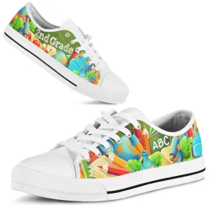 2Nd Grade Abc 3D Low Top Shoes, Teacher Shoes, Low Top Sneakers