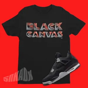 3D Print Shirt for Air Jordan 4 Black Canvas