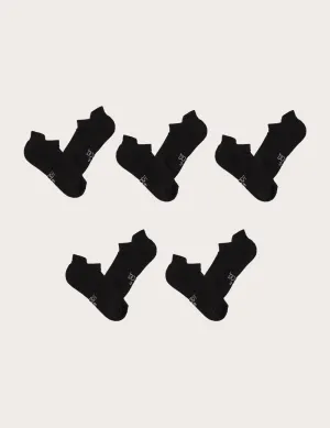 5-Pack Women's Sport Ankle Socks - Black