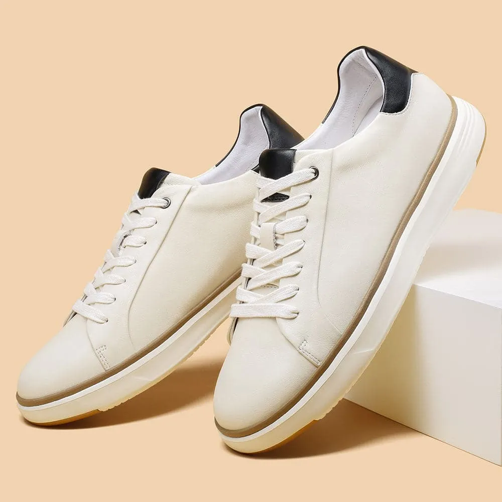 6 CM / 2.36 inches CMR CHAMARIPA Beige Men's Casual Sneakers with Height Increasing Shoe Lifts