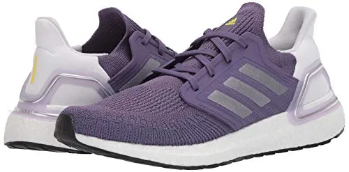 adidas Women's Ultraboost 20 Running Shoe, Purple/Silver Metallic/White, 7 M US