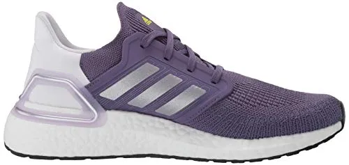 adidas Women's Ultraboost 20 Running Shoe, Purple/Silver Metallic/White, 7 M US