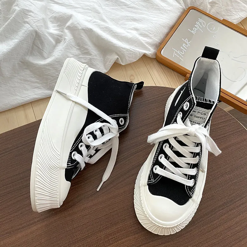 Advbridge  Sneakers High Platform White Sports Shoes Canvas Women's New Casual Vulcanize Flat Tennis Fashion Rubber Sole Kawaii