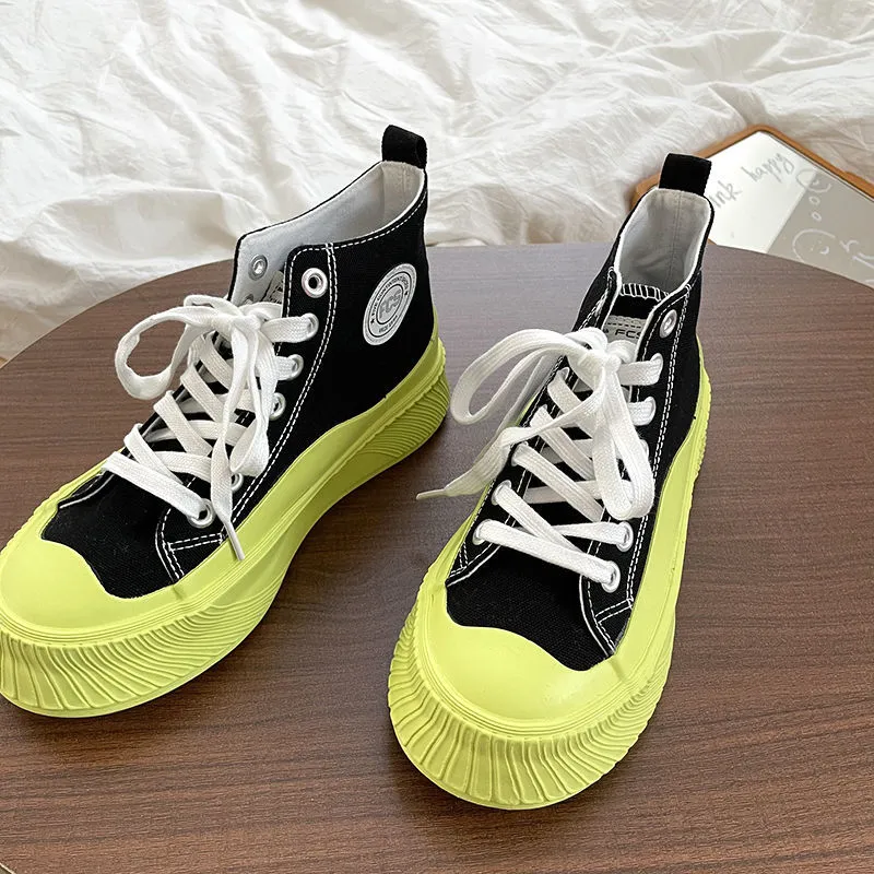 Advbridge  Sneakers High Platform White Sports Shoes Canvas Women's New Casual Vulcanize Flat Tennis Fashion Rubber Sole Kawaii