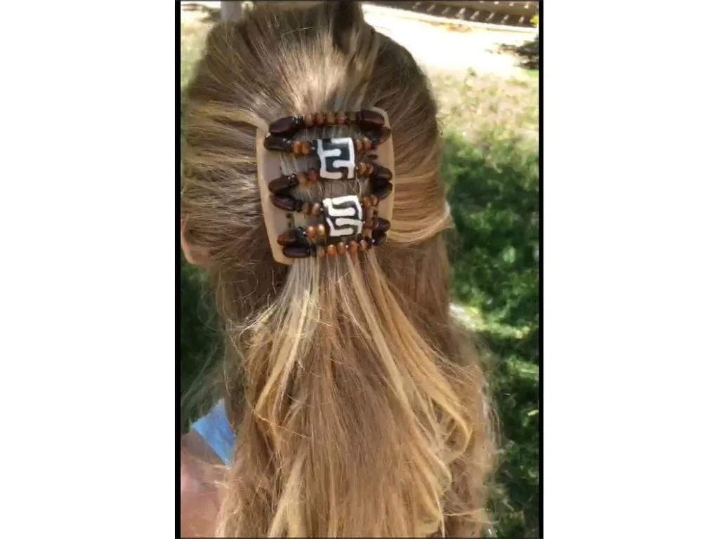 African Butterfly Chameleon Hair Comb - Beada Blonde 34