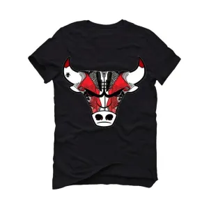 Air Jordan 3 Red Cement (Chicago All-Star) Black T-Shirt (Bulls Head kicks)