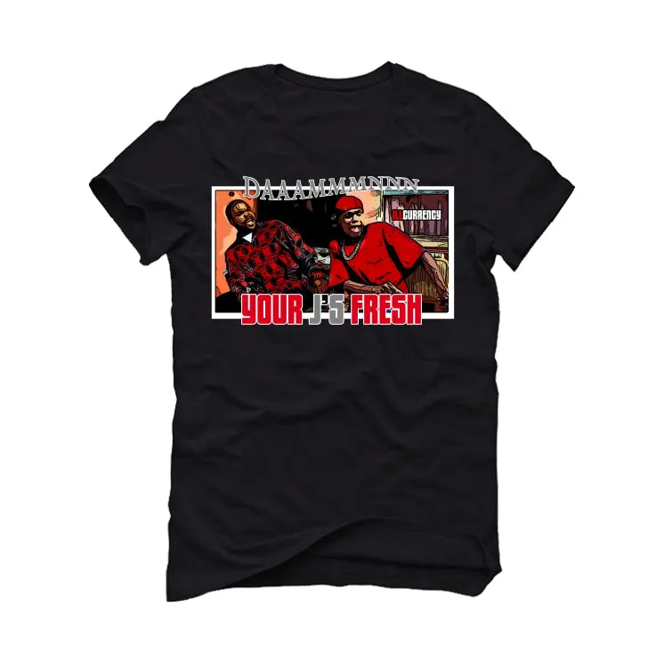 AIR JORDAN 4 “BRED REIMAGINED” 2024 | ILLCURRENCY Black T-Shirt (Daaaaammmmnnnnn)