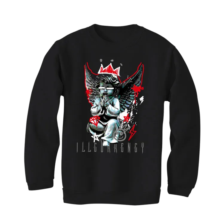 AIR JORDAN 4 “BRED REIMAGINED” 2024 | ILLCURRENCY Black T-Shirt (Graffiti Angel)