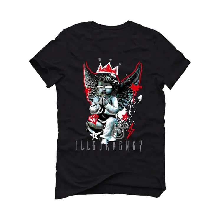 AIR JORDAN 4 “BRED REIMAGINED” 2024 | ILLCURRENCY Black T-Shirt (Graffiti Angel)