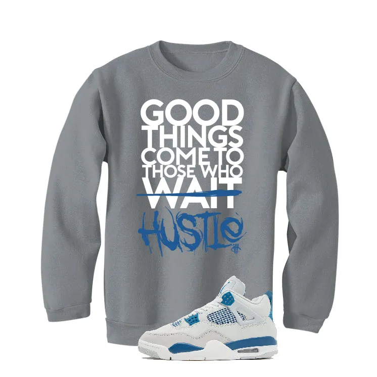 Air Jordan 4 “Military Blue” | illcurrency Grey T-Shirt (Good Things)