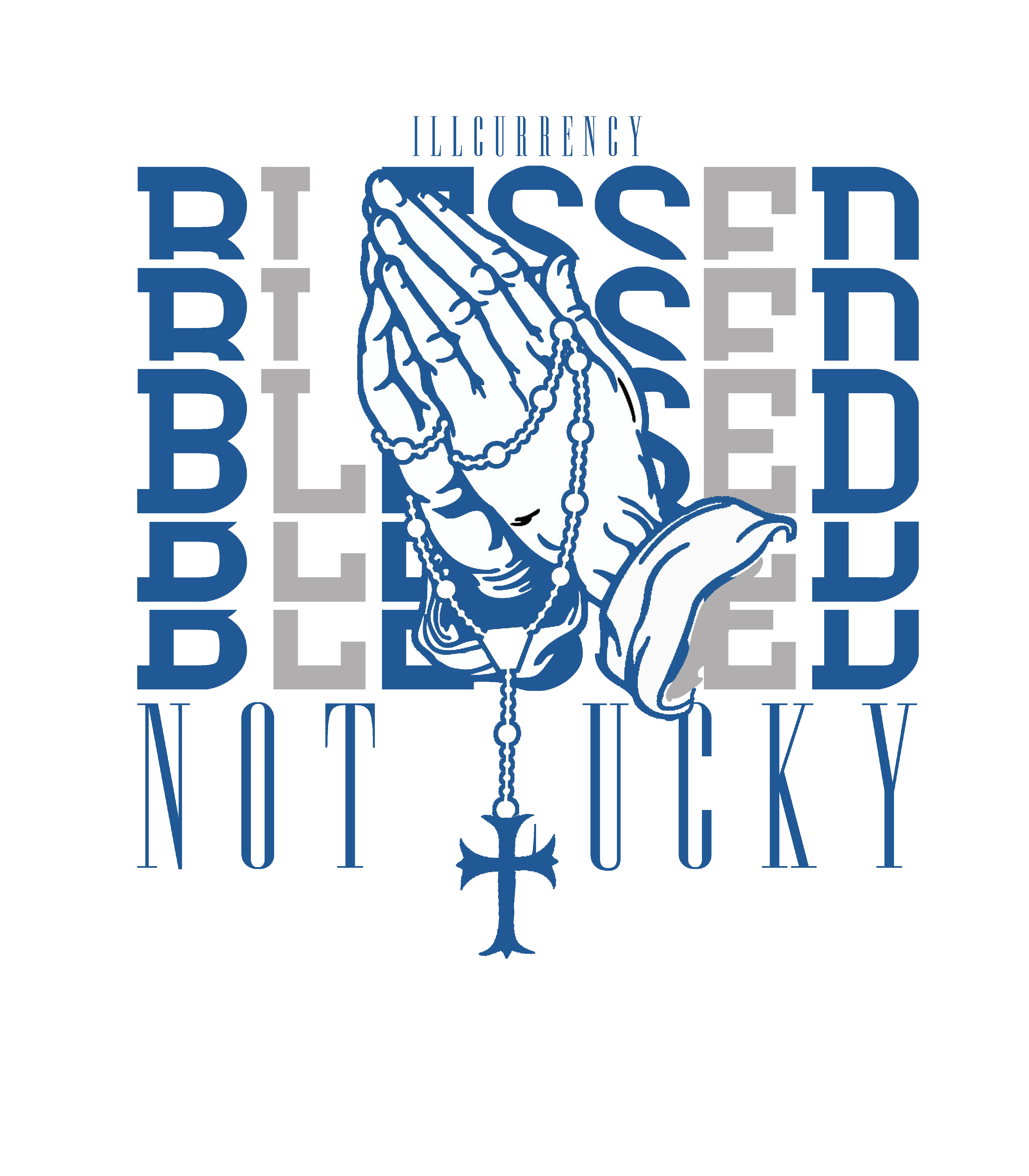 Air Jordan 4 “Military Blue” | illcurrency White T-Shirt (Blessed not lucky)