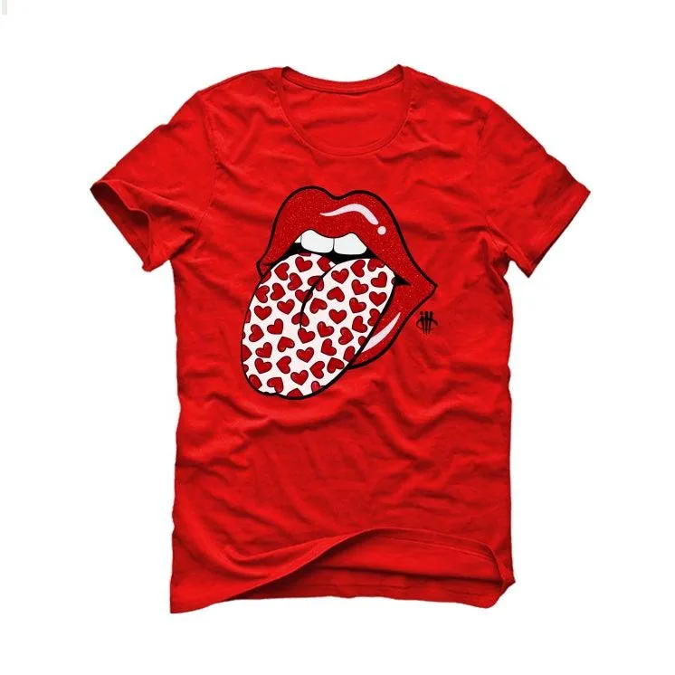 Air Jordan 4 “Red Thunder” Red T-Shirt (HEART TONGUE)