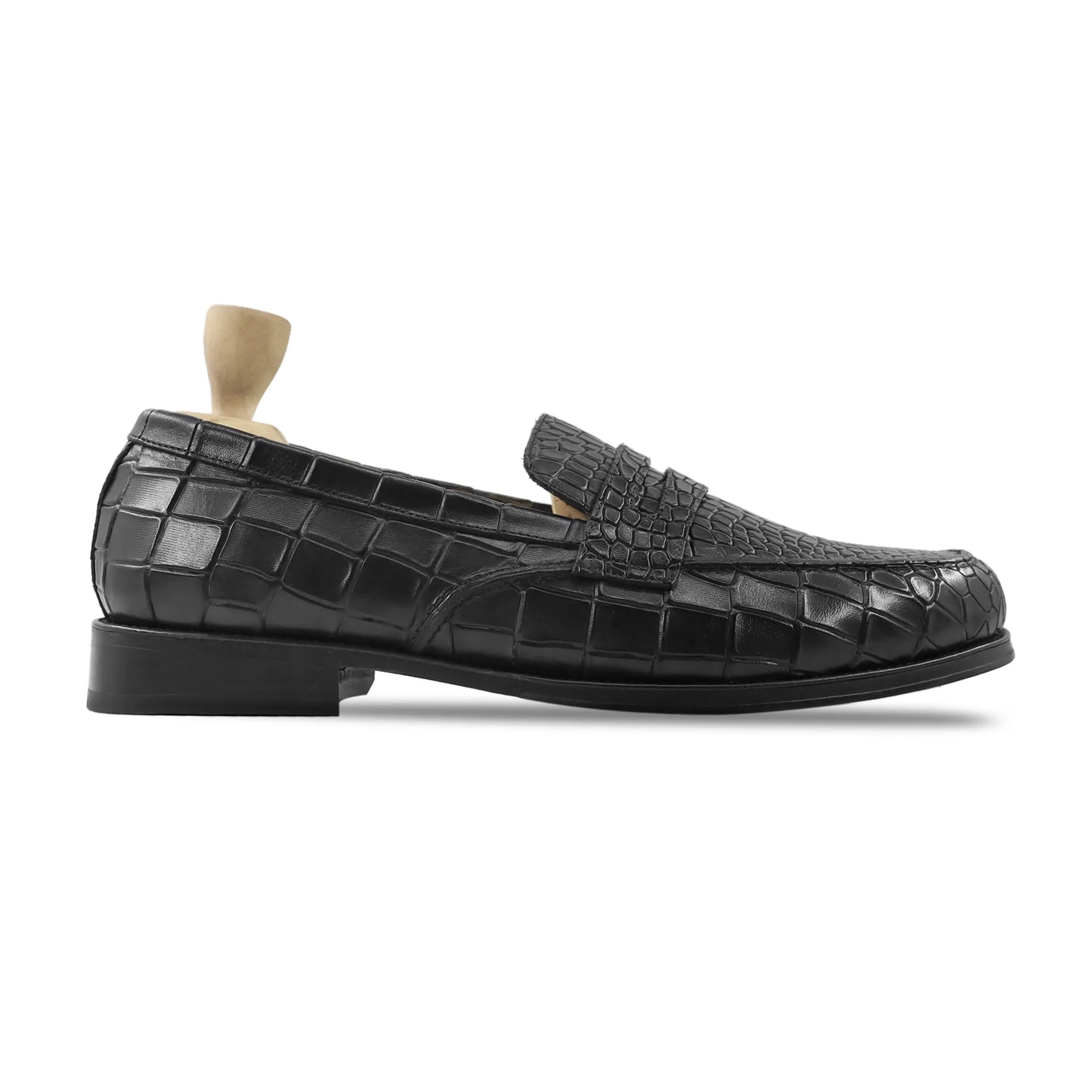 Aleck - Men's Black Calf Leather Loafer