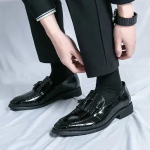 Amozae- Janggi Croc Patent Tassel Loafers