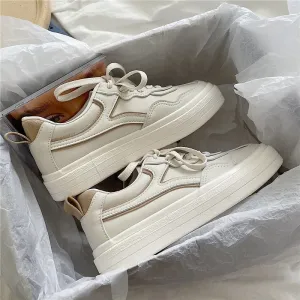 Amozae New Sneakers White Autumn Spring Women Sports Shoes Tennis Korean Flat Platform Vulcanize Rubber Casual Running Basket