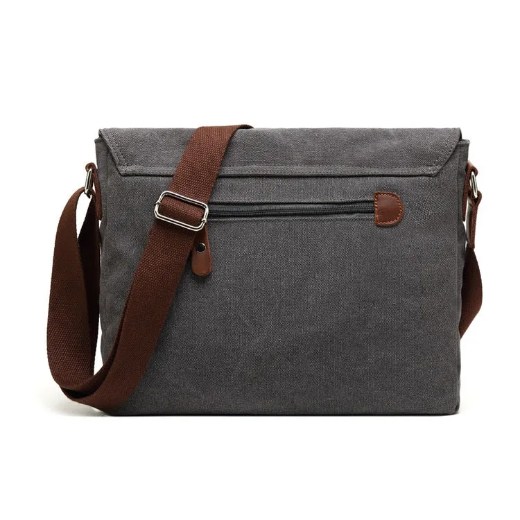 AUGUR 8501 Men Casual Canvas Shoulder Messenger Crossby Bag(Black)