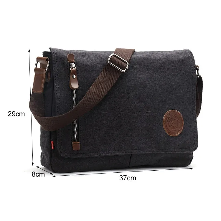 AUGUR 8501 Men Casual Canvas Shoulder Messenger Crossby Bag(Black)