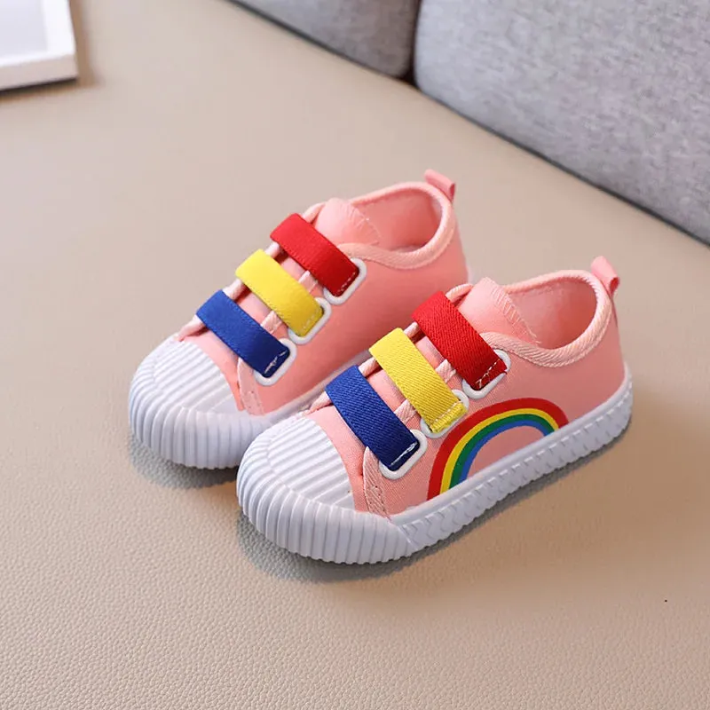 Autumn Casual Shoes Canvas Shoes Girls' Shoes Rainbow Shoes for Kids Girls Board Shoes Boys Sneakers Soft Sole Kid Shoes tênis