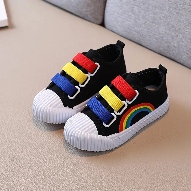 Autumn Casual Shoes Canvas Shoes Girls' Shoes Rainbow Shoes for Kids Girls Board Shoes Boys Sneakers Soft Sole Kid Shoes tênis