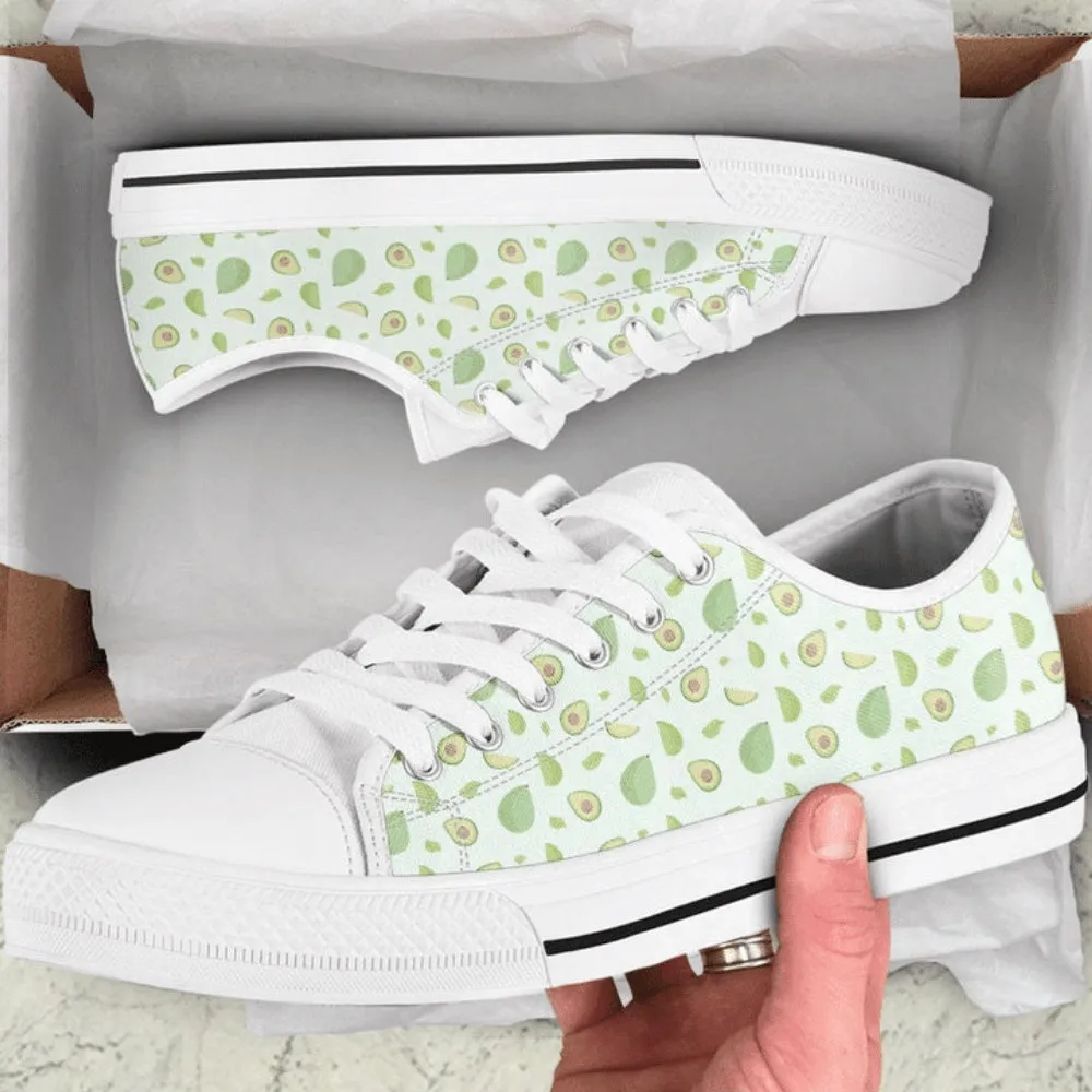 Avocado Low Top Shoes Sneaker, Low Top Sneaker, Low Top Canvas Shoes