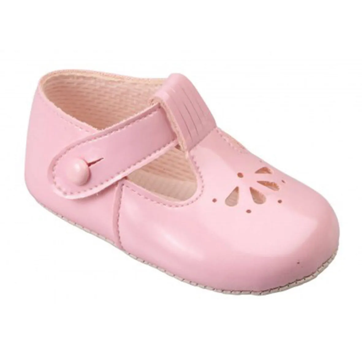 Baypods - pink patent pram shoe B617