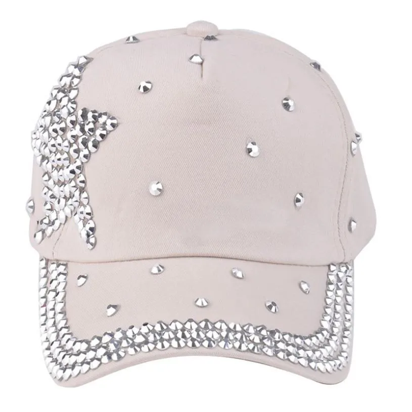 Be Dazzling Silver Studded Baseball Hat