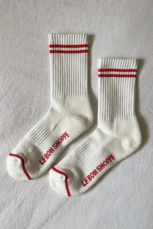 BOYFRIEND SOCKS CLEAN WHITE