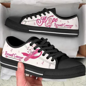 Breast Cancer Shoes Hope Low Top Shoes Canvas Shoes, Best Canvas Shoes, Low Top Sneaker