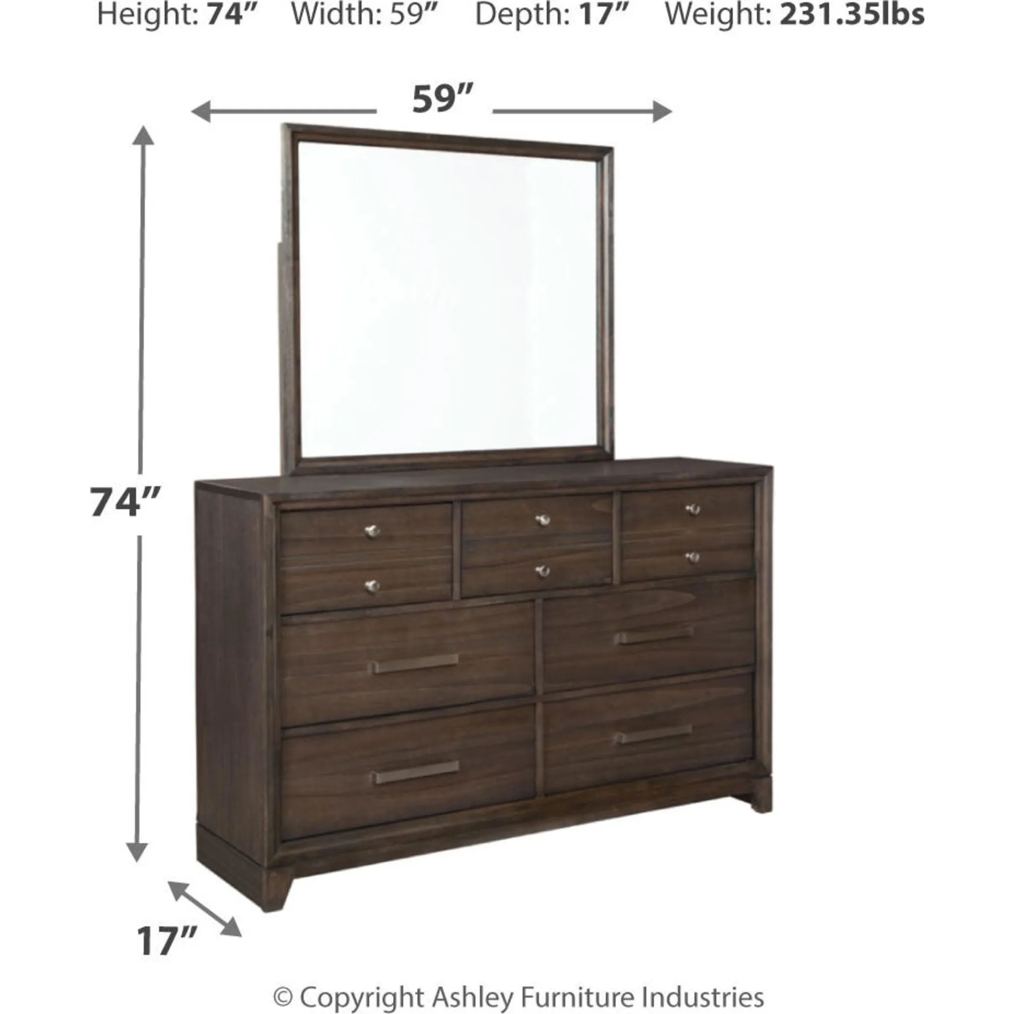 Brueban Dresser and Mirror