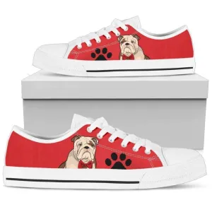 Bulldog Women S Low Top Shoe Stylish & Comfortable Footwear, Dog Printed Shoes, Canvas Shoes For Men, Women