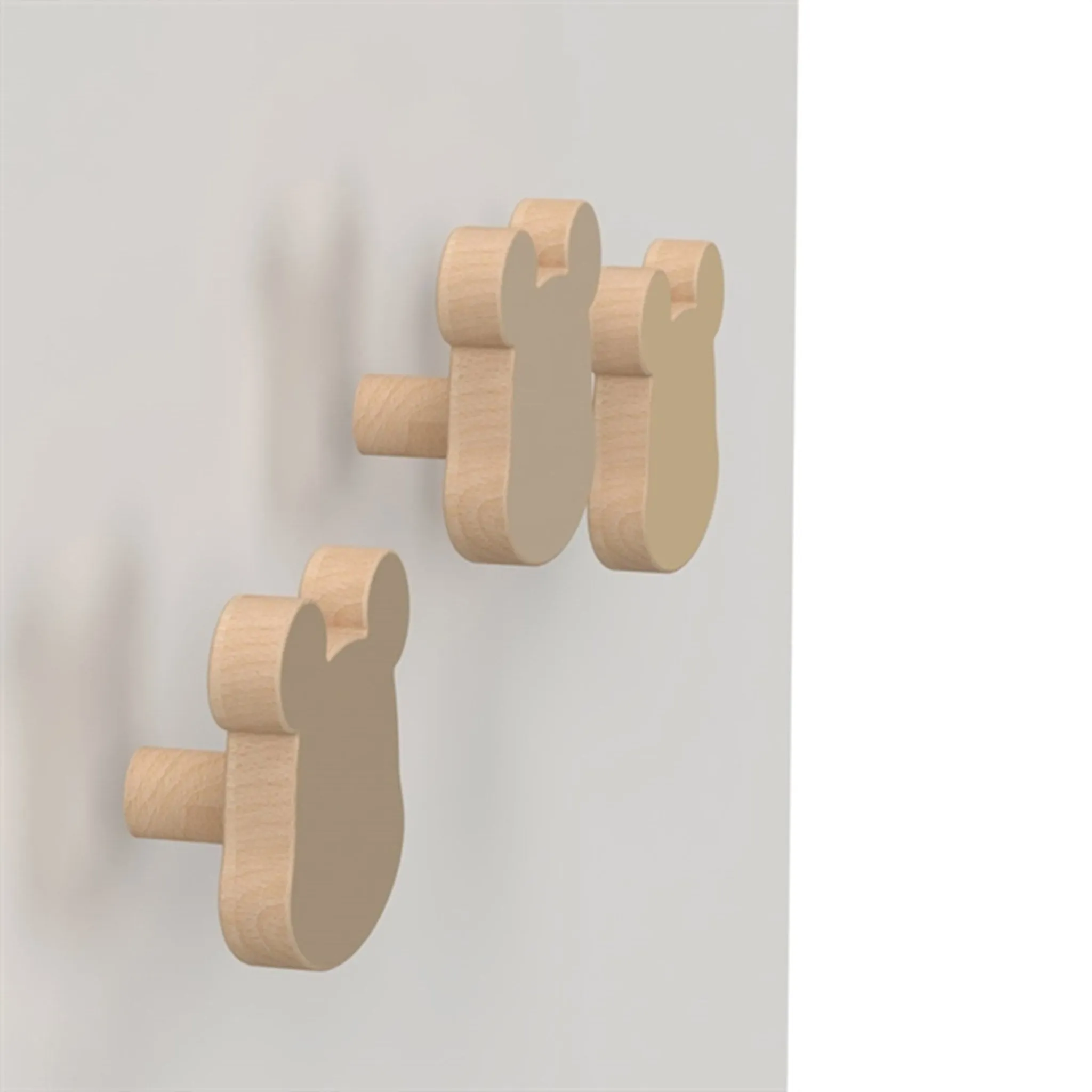 Cam Cam Copenhagen Wooden Hooks Bear 3-pack Earth Mix