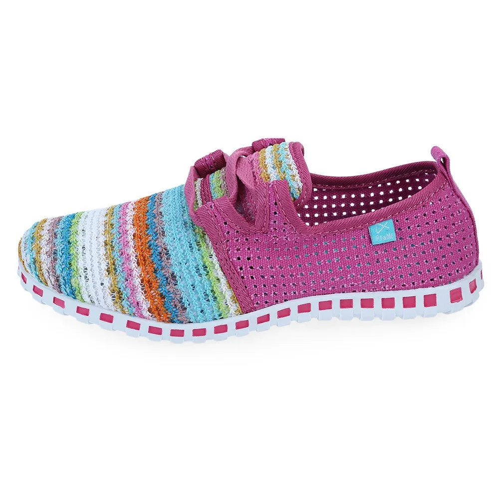 Casual Colorful Hollow Out Lace Up Flat Shoes for Ladies