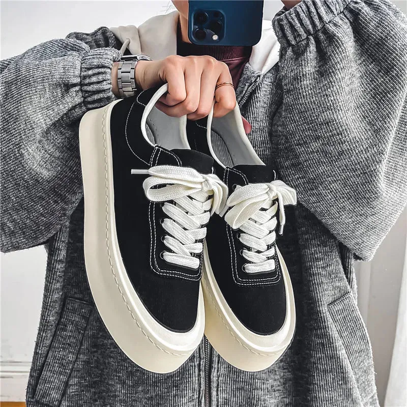 Casual Low-Top Thick Sole Canvas Sneakers