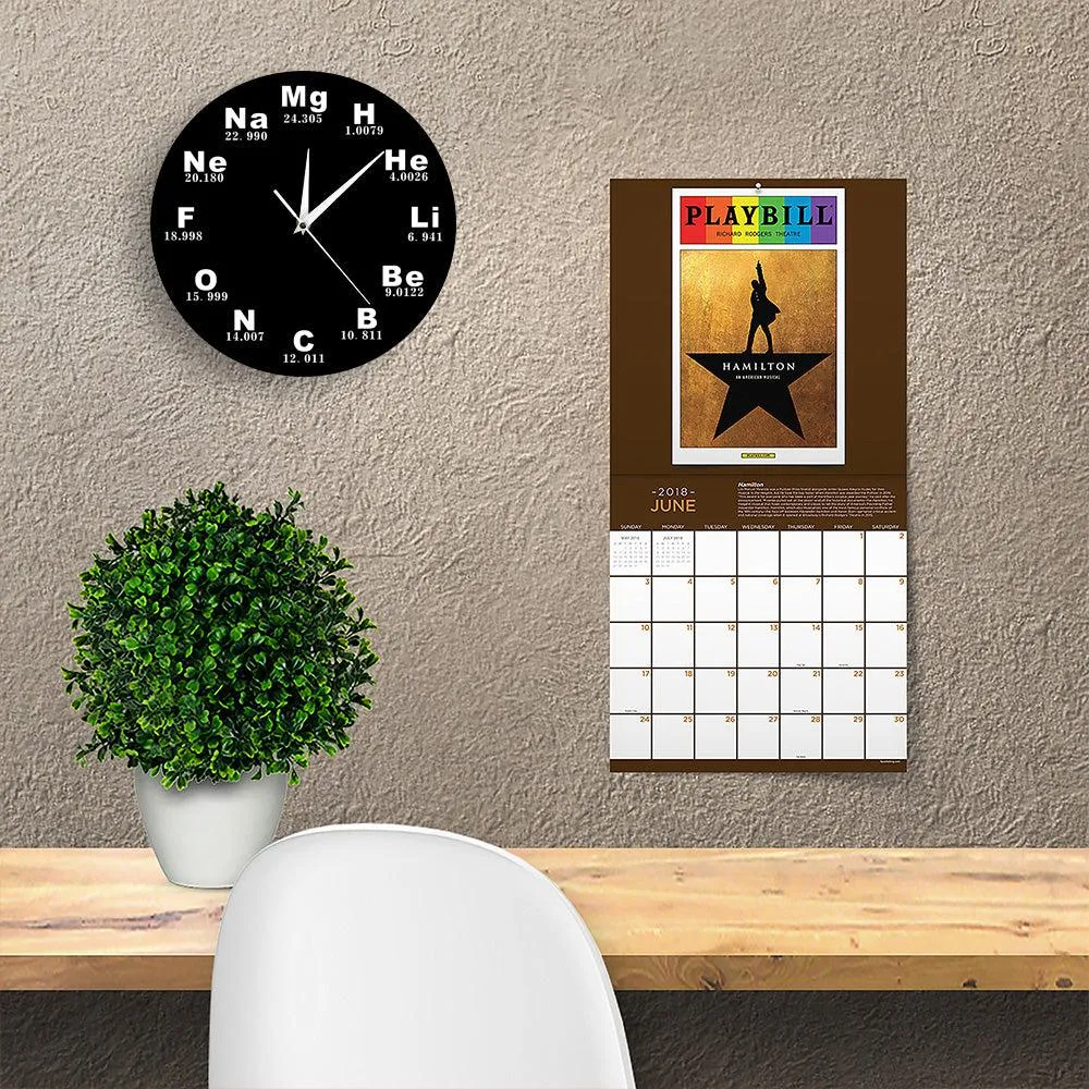 Chemical Symbols Wall Clock Chemical Elements Periodic Table Clock Biology Wall Art Novelty Clock Watch Science Teachers Gift