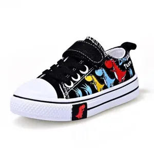 Children cartoon canvas shoes boys and girls casual low-top shoes baby spring and autumn breathable single fashion sneakers