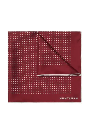 Claret Silk Spot Pocket Square