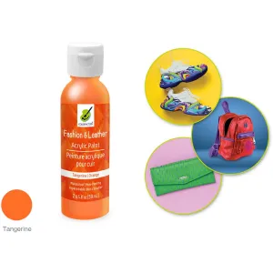 Color Factory: Fashion & Leather Acrylic Paint Tangerine Orange, 2Oz