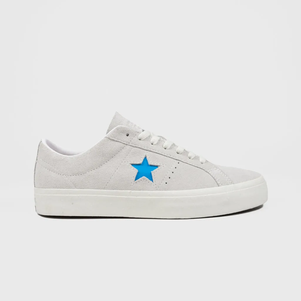 Converse Cons - Welcome x One Star Pro Shoes - Vaporous Grey / White / Blue Hero