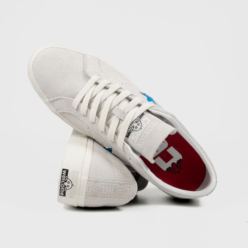 Converse Cons - Welcome x One Star Pro Shoes - Vaporous Grey / White / Blue Hero