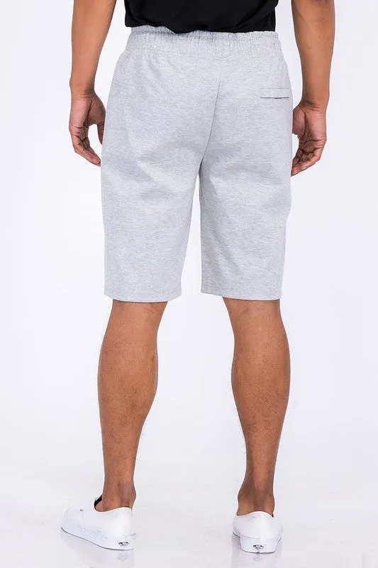 Cotton Blend Lounge Sweat Shorts with Zipper Pockets