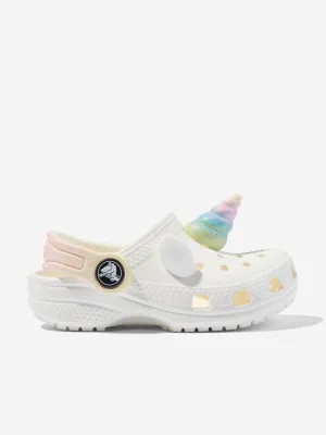 Crocs Girls Classic I Am Rainbow Unicorn Clog in White