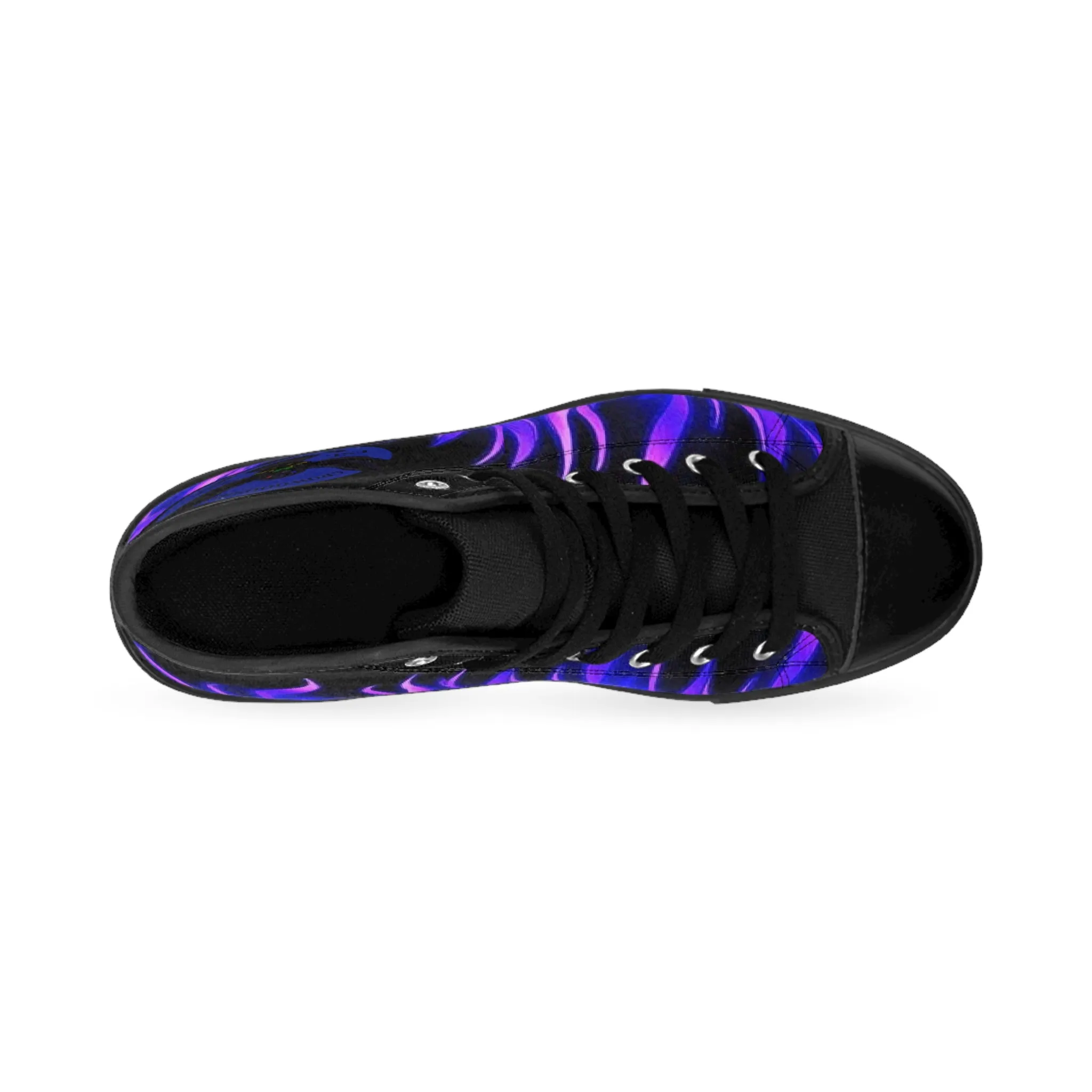 Crowgodshi Designer High-Tops Blue & Purple FLAMES EDITION